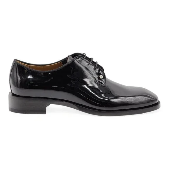 Christian Louboutin Chambeliss Patent Leather Tuxedo Derby Shoes - Picture 3 of 12